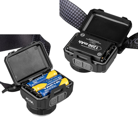 Kopf-Taschenlampe XPG3 + COB Zoom Hybrid-Netzteil VA0098 Vayox