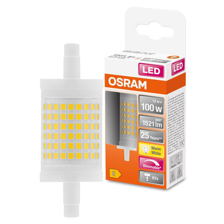 LED Leuchtmittel R7s 78mm 12W = 100W 1521lm 2700K Warm 360° OSRAM STAR Dimmbar