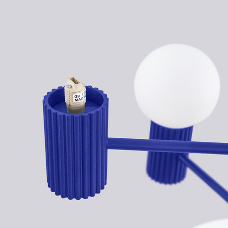 Kronleuchter Pendelleuchte 6x G9 Aluminium Blau Ultramarin Halo French Sky SL.1835 Sollux