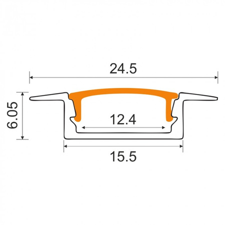 Aluminium Unterputz-LED-Profil Schwarz 1m mit mattiertem Diffusor für LED-Streifen + Kappen Ecolight P-Serie