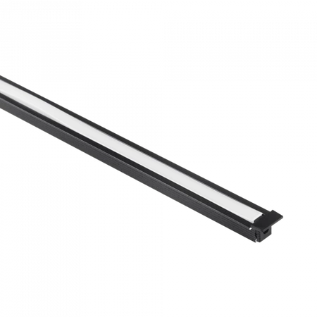 Unterputz-Aluminium-LED-Profil Schwarz 2m mit Milchglasschirm für LED-Streifen + Kappen Ecolight PW-Serie