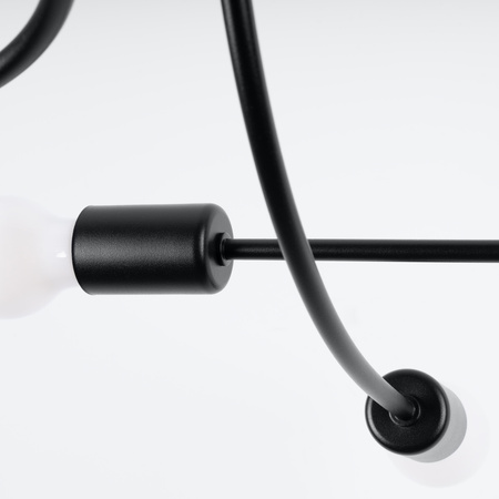 LEVAR Kronleuchter Deckenleuchte 6xE27 Schwarz Industrial SOLLUX