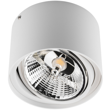 Aufputz HALOGEN SPOT TUBA Beweglich GU10 AR111 Rund Weiß 100mm TELES LUMILED