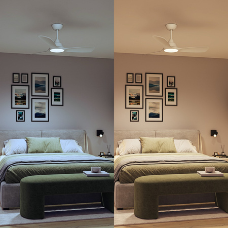 Deckenventilator 28W LED-Deckenleuchte 24W 2650lm 3000/4300/6500K CCT Weiß + Pilot Olas Philips