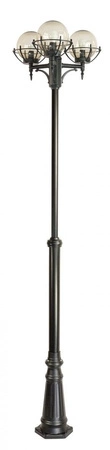 Outdoor-Gartenlampenmast LATERNE E27 Kugeln mit Korb 200 OGMWN 3 KPO 180-280cm schwarz Su-Ma
