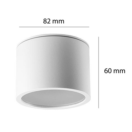 GRANDI LED Aufbau-Halogen-Deckenleuchte GX53 IP54 Rundrohr weiß