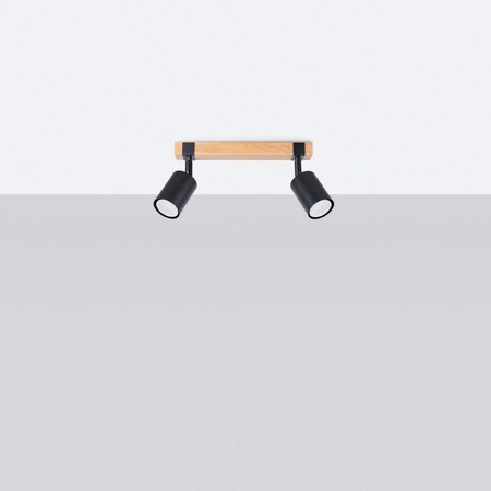 FAGER 2xGU10 Spotlight Moving Black Skandinavische Deckenleuchte SOLLUX