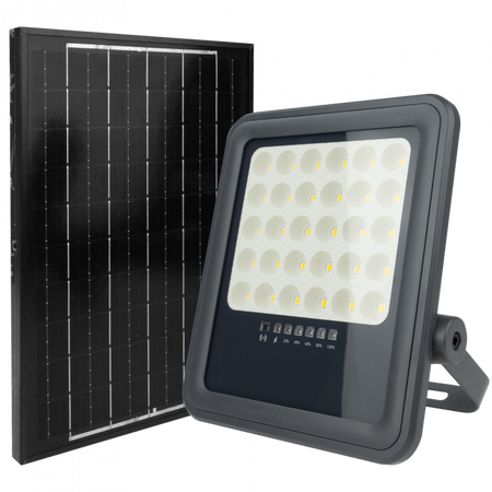 LED-Flutlicht Solar 100W 900lm 4000lm Neutral IP65 mit Dämmerungssensor + Ecolight Fernbedienung