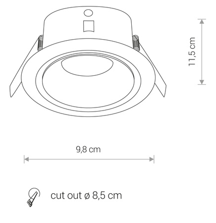 HALOGEN-Leuchte Unterputz-Hermetik-Unterputzleuchte FOXTROT 8374 GU10 Schwarz IP54 FEST