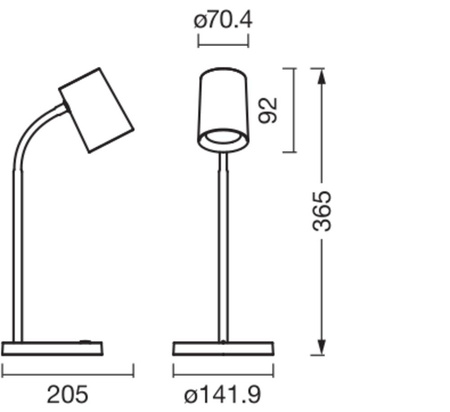 Schreibtischlampe Stehend GU10 Grau USB-C Büro Linie Ledvance