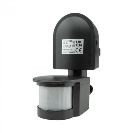 PIR-Bewegungs- und Dämmerungssensor IP44 Aufputzmontage Einstellbar Schwarz 12m 180° CP Ecolight