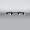 Anbauleuchte RING 4L 4xGU10 Reflektor Halogen Beweglich Minimalistisch Schwarz SOLLUX