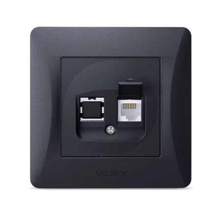 Einzelne RJ45 Unterputz-Computersteckdose schwarz BINERA VIDEX