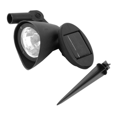 Solar-Gartenlampe LED-Richtungsscheinwerfer mit Dämmerungssensor Schwarz IP44