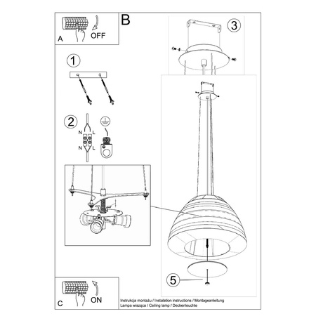 LED-Pendelleuchte BELLA 3xE27 Kronleuchter 60cm Weiß SOLLUX