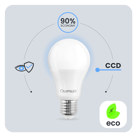 LED Lampen E27, Glühbirne A65 15W = 125W 1952lm 260° 6500K kalt LUMILED