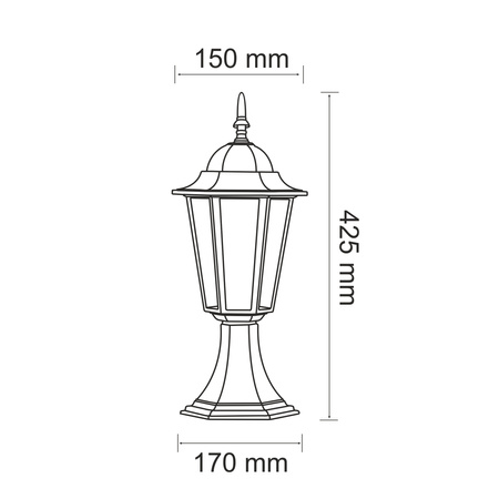 Gartenstehleuchte LIGURIA-LT 1xE27 Niedrig 42cm Patina - GOLDLUX (Polux)
