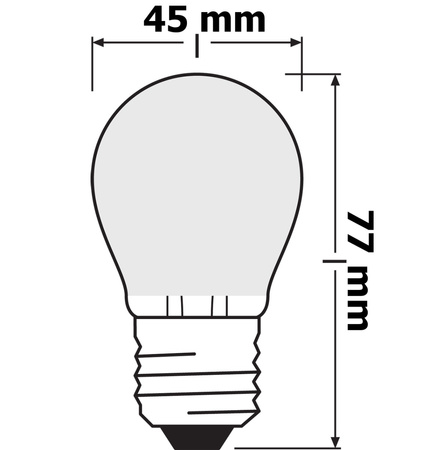 LED-Lampe E27 P45 2.8W = 25W 250lm 2700K Warm 320° Glühfaden Dimmbar OSRAM SUPER STAR