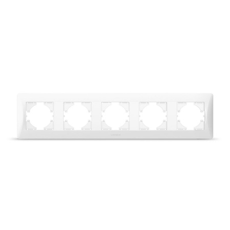 Horizontaler Rahmen für Wandsteckdosen mit fünf Steckplätzen weiß BINERA VIDEX