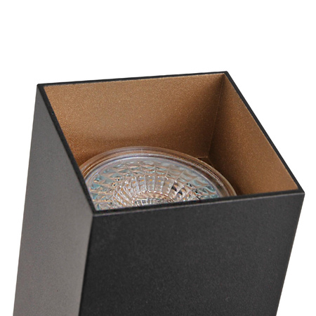 GU10 Schwarz+Gold Stromschienenleuchte für Tragschienen Square POLUX