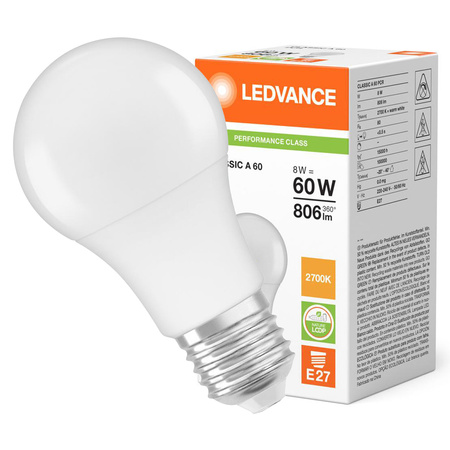 LED Lampen A60 E27 8W = 60W 806lm 2700K Warmweiß LEDVANCE