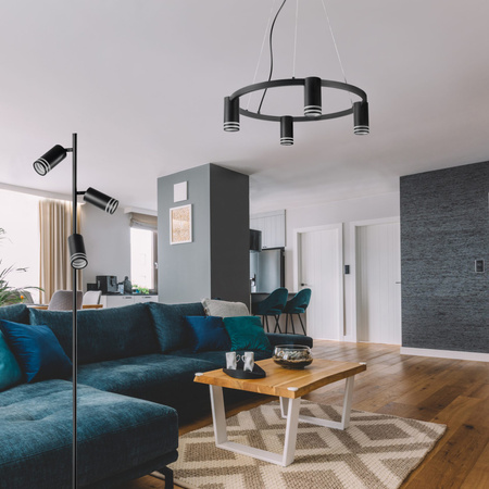 Hängelampe 4x GU10 Schwarz ROMA Sanico Goldlux