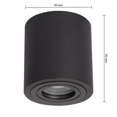 Aufputz Halogen Tuba Reflektor Spot GU10 IP54 Rund Schwarz Masterled