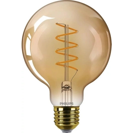 Globe E27 G95 LED Lampen 5,5 W = 40 W, 470 lm, 2200 K, warmes Filament, bernsteinfarben, PHILIPS, dimmbar