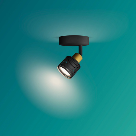 Wandleuchte für Deckenmontage GU10 LED Schwarz-Kupfer Niall Philips