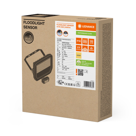 LED-Flutlicht 41W 5500lm 3000K IP65 Schwarz mit Bewegungssensor LEDVANCE Flutlicht