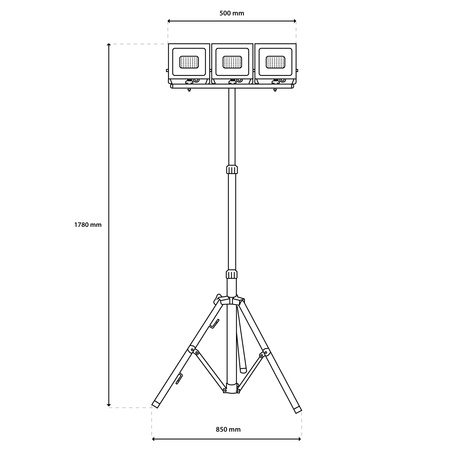 LED-Fluter ZUNA Arbeitsleuchte auf Stativ 3x50W 4000K