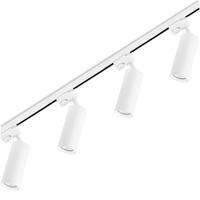2m Stromschiene + 4x Schienenstrahler GU10 Weiß RITI LUMILED