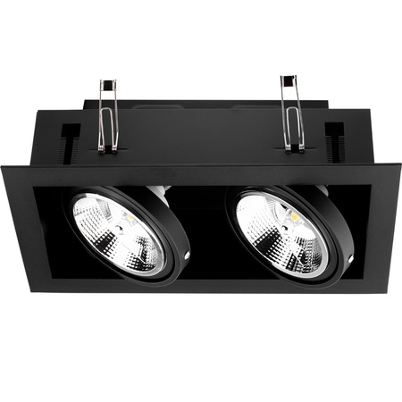 Einbaustrahler 2x GU10, ES111 Einbauspot HALOGEN Rechteck beweglich Schwarz CANIS LUMILED