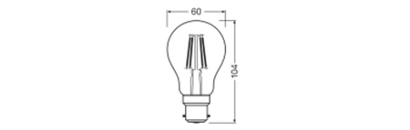 LED-Lampe A60 B22d 3.4W = 40W 470lm 2700K Warm 300° Glühfaden STAR CLASSIC Osram