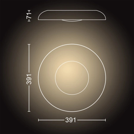 LED STILL Decke Plafond Schwarz 22.5W CCT PHILIPS HUE Bluetooth Zigbee + Dimmschalter