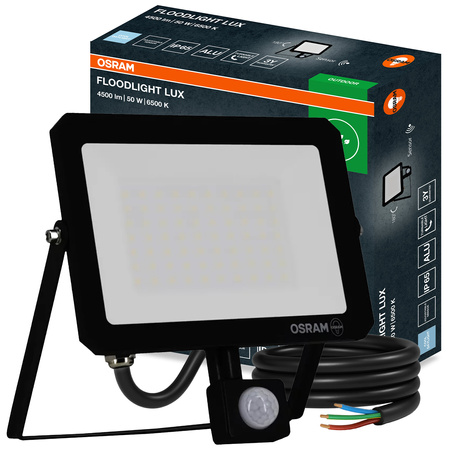 LED-Fluter Halogen-Außenstrahler 50W 6500K 4500lm IP65 mit Bewegungs- und Dämmerungssensor FLOODLIGHT LUX OSRAM