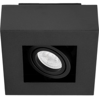 Halogen-Aufbauleuchte GU10, Aufbauspot beweglich Quadrat Schwarz AURI LUMILED