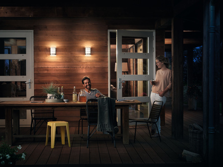 Gartenleuchte LED Wandleuchte PYTHON IR myGarden 6W 2700K IP44 mit Bewegungs- und Dämmerungssensor Silber PHILIPS