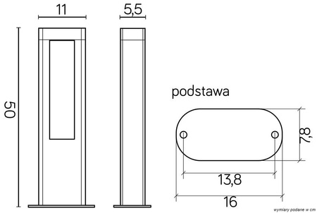 Außenstehende Gartenleuchte LED Evo GL15402 12W 710lm 4000K Neutral 50cm Su-Ma