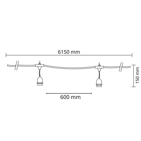 Gartengirlandenschnur 10 xE27 GOLDLUX (Polux)