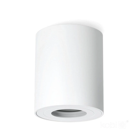 Aufputz-HALOGEN-Wasserdichtes Aluminium-SPOT-TUBE 95 mm IP44 Weiß AQUARIUS RUND Kobi