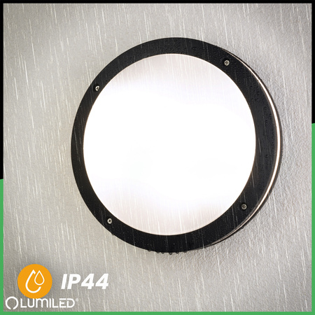 Wandleuchte Außen 2x E27, Garten-Wandleuchte rund LARIS LUMILED