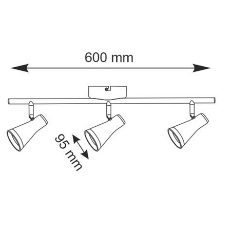 Decken-/Wandleuchte verstellbar 12.6W LED BERG 3 schwarz 3000K GOLDLUX (Polux)