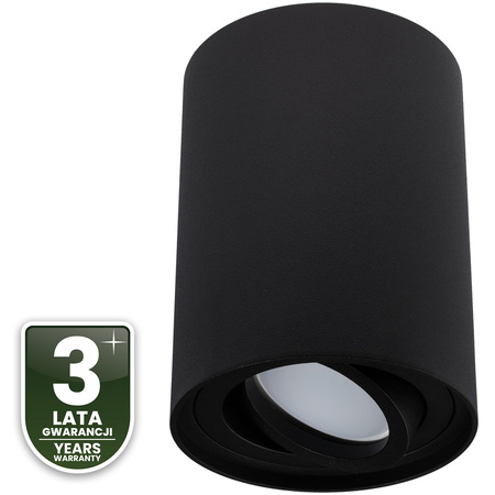 Halogen-Aufbauleuchte GU10, Aufbauspot 115mm beweglich Runde Tube Schwarz AMAT-L LUMILED