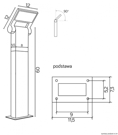 Außenstehende Gartenleuchte LED Neo 11702-600 DG 10W 600lm 3000K Warm 60cm Su-Ma