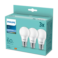 3x LED Lampen E27 A60 8W = 60W 806lm 6500K kalt PHILIPS