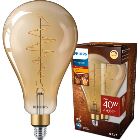 LED Lampen E27 A160 7W = 40W 470lm 1800K Warm Filament Amber PHILIPS Dimmbar