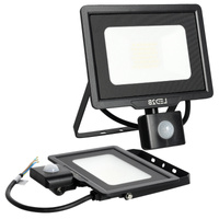 LED-Flutlicht 30W 2400lm 4000K IP44 Schwarz mit Bewegungssensor LED2B KOBI MHC