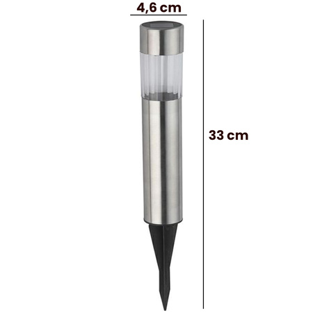 LED-Solar-Gartenlampe eingebettetes TUBA Edelstahl