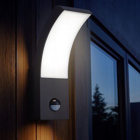 Garten-Wandleuchte LED-Außenleuchte 9W 4000K IP54 mit Bewegungs- und Dämmerungssensor